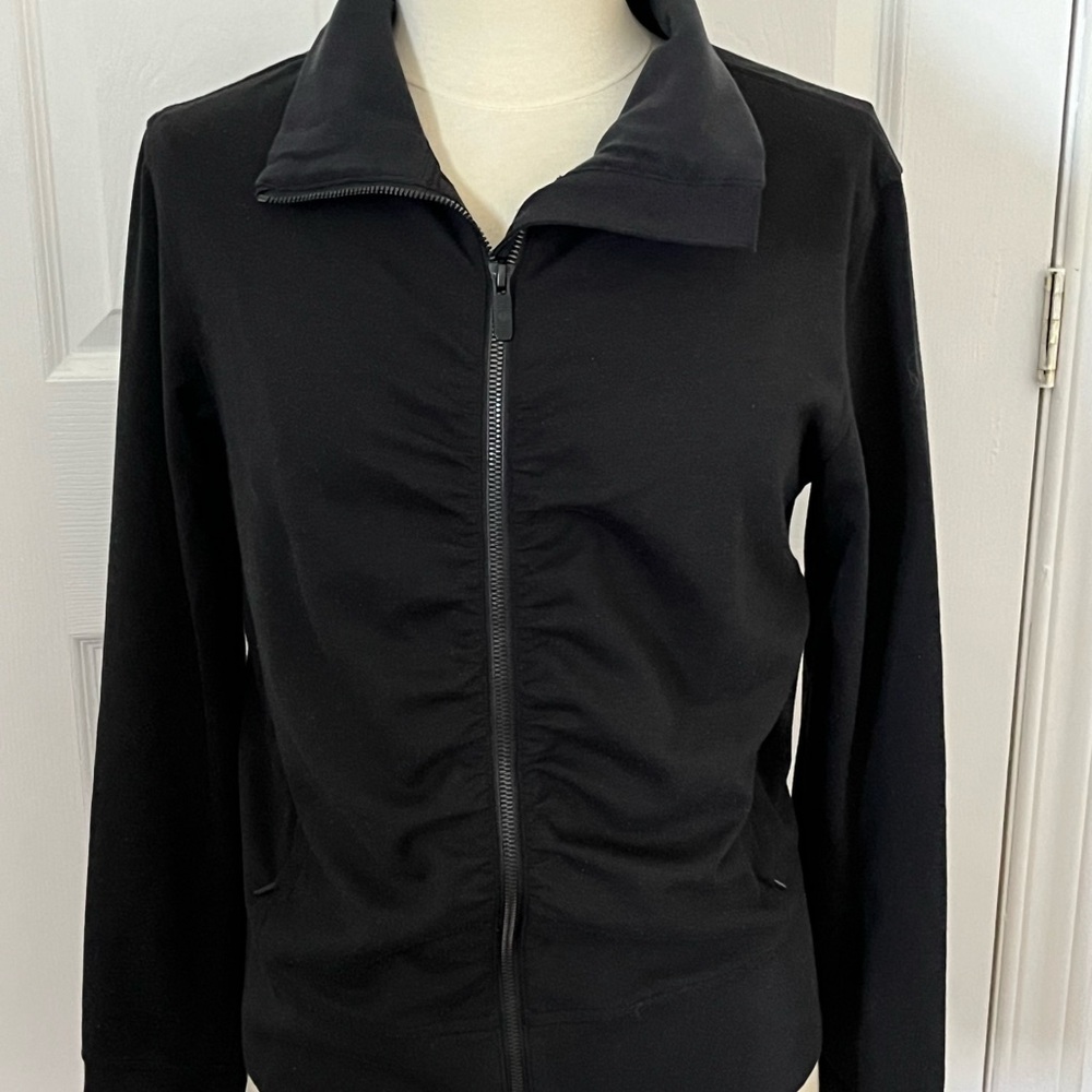 Lululemon Athletica Black Bomber Jacket with Minimalist Design